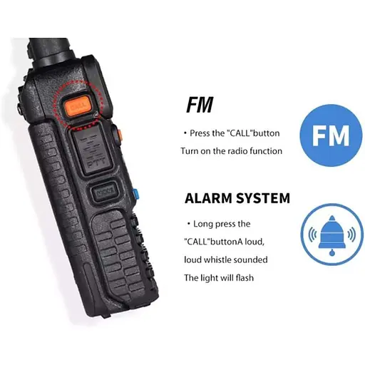 Портативна тактична рація Baofeng UV-5R 5W дводіапазонна з гарнітурою VHF136-174/UHF400-520 МГц (18835) - фото 6