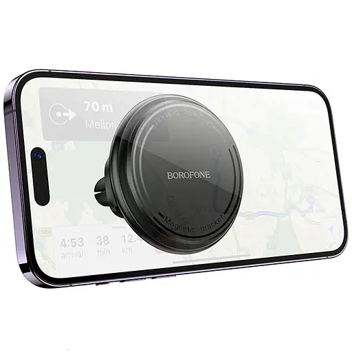 Автотримач Borofone BH135 Parker ring magnetic (air outlet) Black - фото 3