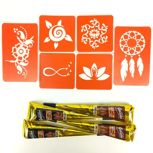 Набор хны с трафаретами для био-папа №2 henna-set-02 - фото 3