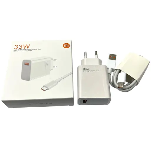 Зарядний пристрій Xiaomi 33W порт 1 USB набір із кабелем Type-C - фото 1