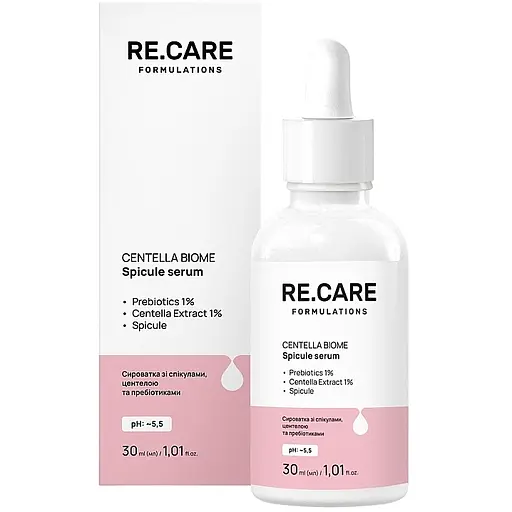 Сироватка зі спікулами, центелою та пребіотиками Re.Care Centella Biome Spicule Serum 30 мл