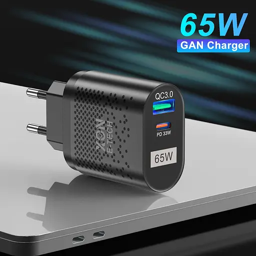 Зарядное устройство XON PowerCharge 65W (PD33) USB Type-C (PCWB065033A1С1B 6051) Черный - фото 2