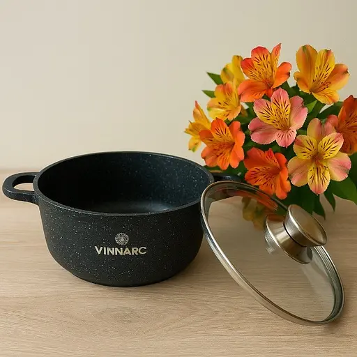 Каструля Vinnarc кругла 26 см 5.5 л вугільно-чорний (BL-0326NS) - фото 7