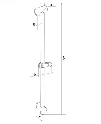 Штанга для душа нержавеющая сталь Wezer STK-01 Нержавеющая сталь - фото 2