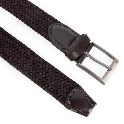 Ремень-резинка мужской JK-35002 (110 см) коричневый плетеный - фото 2