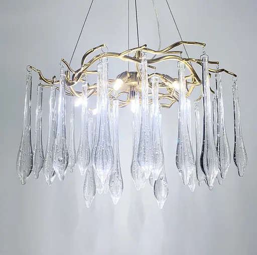 Роскошная люстра в золоте со стеклянными подвесами Ст. MD 9006 GD Line F - фото 4