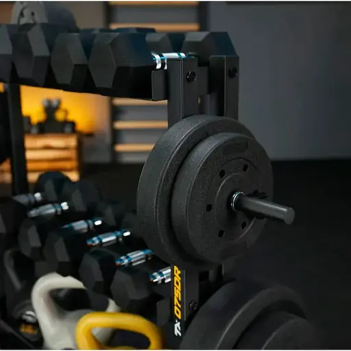 Стойка Trex Sport 3-уровневая для гантелей, грифов и гирь TX-075DR - фото 9