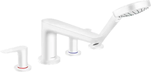 Смеситель врезной на борт ванны Hansgrohe Talis E на 4 отверстия Matt White 71748700 Белый матовый - фото 1