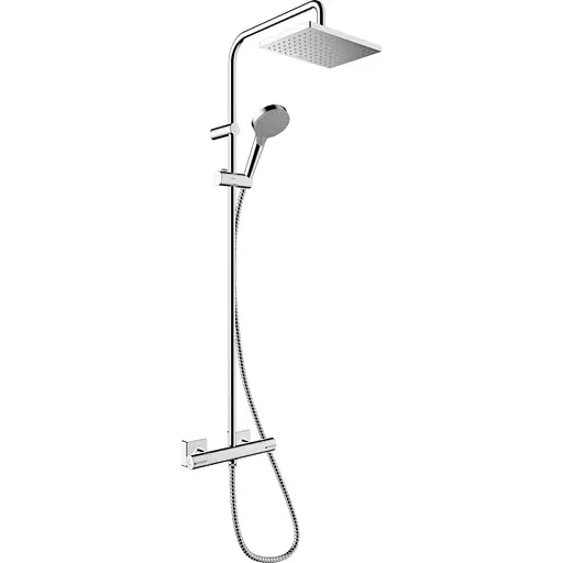 Душова система Hansgrohe Vernis Shape Showerpipe 230 1jet EcoSmart з термостатом Chrome 26097000, Хром - фото 1