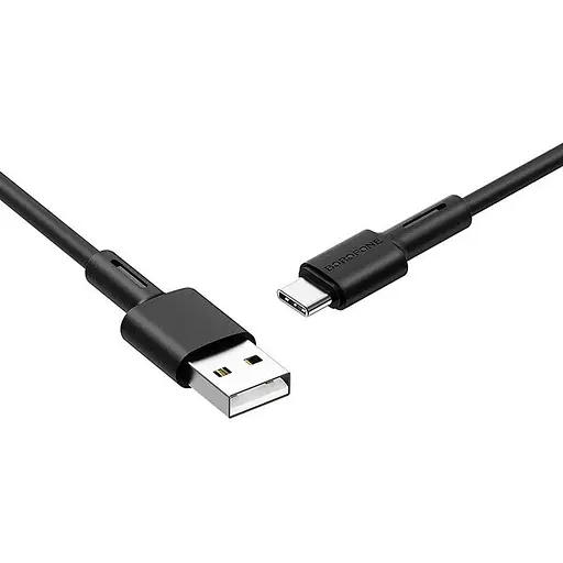 Кабель Borofone BX31 USB to Type-C 3A 1 м silicone TPE connectors чорний