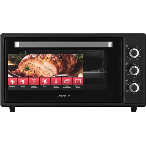 Печь электрическая Ardesto 48 л, 1600 Вт, механич., конвенция, черный - фото 2