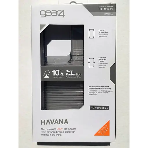 Оригнальний протиударний силіконовий чохол Gear4 Havana D3O для Samsung Galaxy S21 Ultra 5G (6.8") Smoke - фото 3