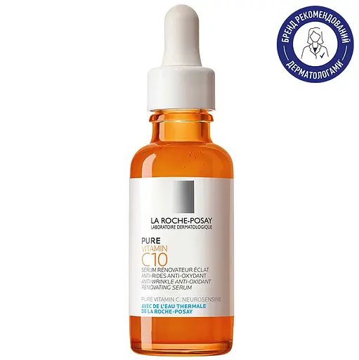 Сыворотка-антиоксидант с витамином С против морщин La Roche-Posay Pure Vitamin C10 для обновления кожи лица 30 мл - фото 2