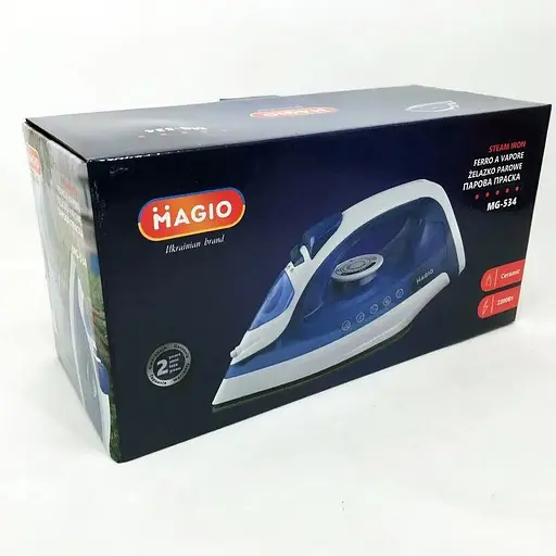 Гладильный утюг Magio MG-534 с керамическим покрытием подошвы 2200Вт и вертикальным отпариванием Синий/Белый - фото 7