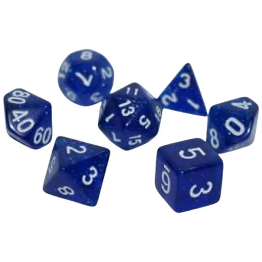 Набір кубиків Glitter 7 Dice Set - Blue , 7 шт. (g7dglit16)