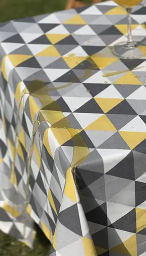 Водоотталкивающая Скатерть Треугольный принт 260х140 см (+ 5 салфеток 30х40) - фото 8