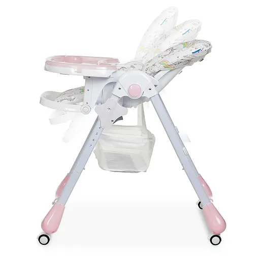 Мягкий стульчик для кормления Bambi M 3233 Unicorn Pink с корзиной для игрушек - фото 4
