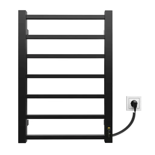 Электрический полотенцесушитель Kosser Лофт 700x500 ER тайм. черный ДЛФ01ER, Черный матовый, Правое - фото 2