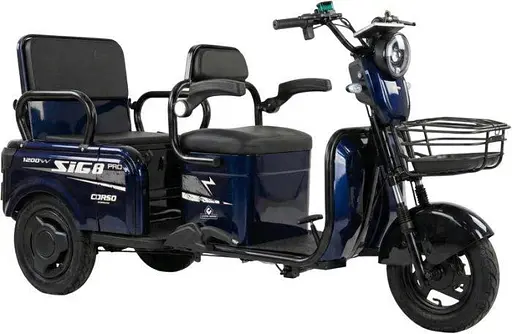 Электроскутер Трехколесный Corso "SiG-8 PRO" (1200W, 72V,28Ah) Синий - фото 1