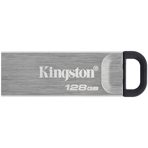 USB Flash Kingston 128GB USB 3.2 Gen 1 DataTraveler Kyson Metal, Silver/Black, Retail - фото 1