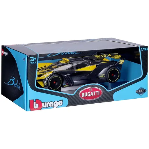 Автомодель Bburago Bugatti Bolide 1:18 черно-желтая (18-11047 YL) - фото 7