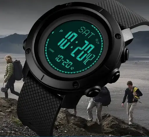 Чоловічий спортивний годинник Skmei 1427 з компасом та барометром Чорний - фото 6