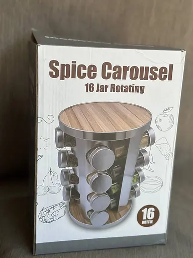 Органайзер набір для спецій на підставці, що обертається, Edenberg EB-18005 16 ємностей для зберігання спецій Сірий - фото 9