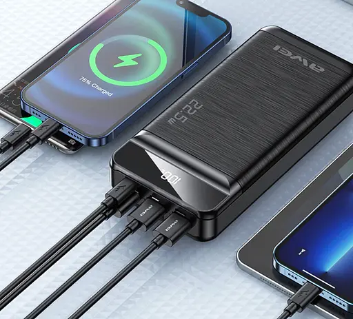 Павербанк портативная батарея Awei P140K портативное зарядное устройство для телефона 30000 mAh Черный - фото 3