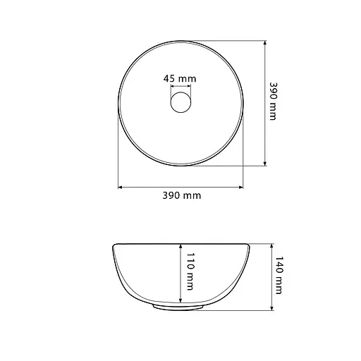 Умивальник VBI Amalfi black onyx matt накладний VBI-013403, Чорний матовий - фото 2
