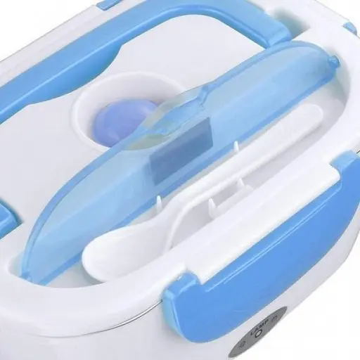 Электрический ланч-бокс контейнер Electronic Lunchbox YS 001 40 W с подогревом термос для еды голубой - фото 5
