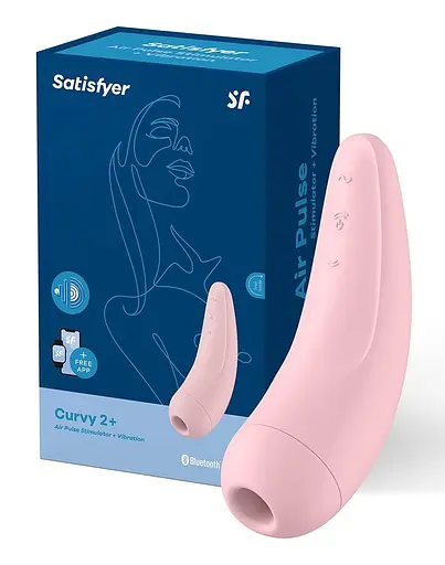 Вакуумний стимулятор клітора з вібрацією Satisfyer Curvy 2+ рожевий - фото 8
