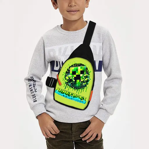 Сумка через плече дитяча Minecraft Кріпер 29х17 см сумка слінг для хлопчика (02116)