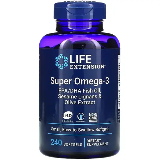 Жирные кислоты Life Extension Super Omega-3 240 капсул - фото 1