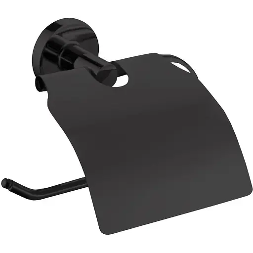 Тримач туалетного паперу Volle Ronda з кришкою de la noche 2535.240104 Чорний матовий - фото 1
