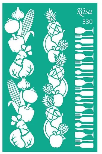 Трафарет багаторазовий самоклеючий №330 Бордюрний 13x20см Recipe book Rosa Talent