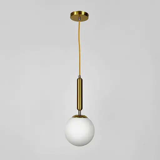 Підвісний світильник в латунному корпусі з білим плафоном Ø 14 см | Line F | Арт. A91087/1 CP - фото 5