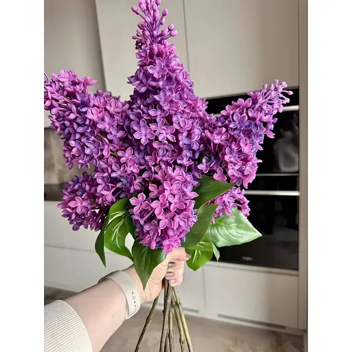 Сирень искусственная латексная Real Touch премиум качество 72 см фиолетовая - фото 7