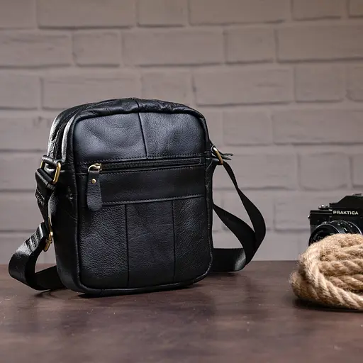 Сумка кожаная мужская Vintage 18х21х5,5 см 000154032 - фото 4