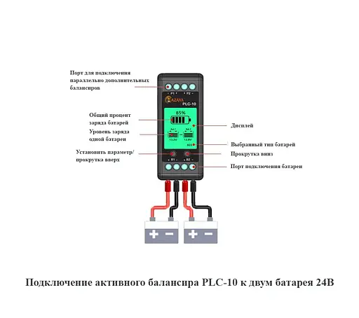 Балансувальник (балансир) Mazava PLC-10 Battery Equalizer AG241010 - фото 6