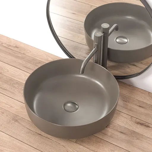 Умивальник Rea Elma grey mat накладний REA-U8495, Сірий - фото 3