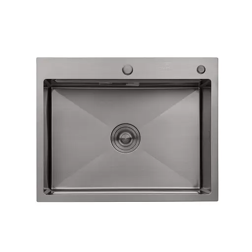 Кухонна мийка Kroner KRP Schwarze - 6350HM PVD (3.0/1.0 мм) CV031453, Чорний - фото 1