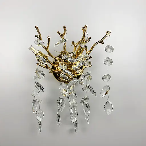 Бра Line F DIAMINA з кришталевим камінням W 33007/2 S GD - фото 7