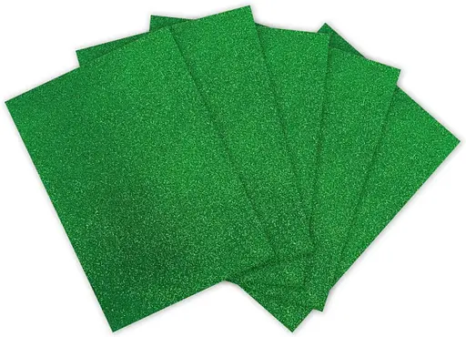 Набір фоамірану кольорового із глітером, А4, 1.5 мм, 5 аркушів, Зелений, GL-EVA-1.5-ADH-040