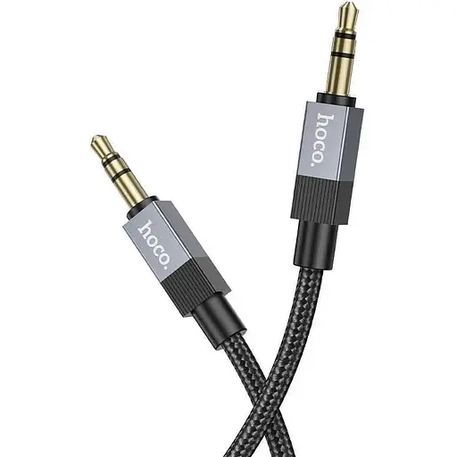 Кабель аудио AUX адаптер Hoco UPA32 3.5 мм к 3.5 мм 1 м папа папа черный - фото 1