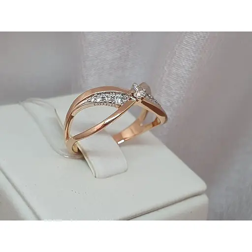 Золотое кольцо ЧАЙКА с бриллиантами. 11161 17,5 - фото 3