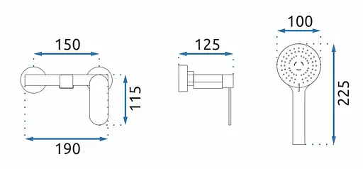 Смеситель для душа Rea Berg настенный gold REA-B2043 Золотой - фото 6
