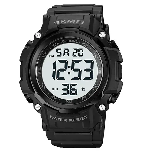 Чоловічий спортивний годинник Skmei 1886 (Чорний з білим)