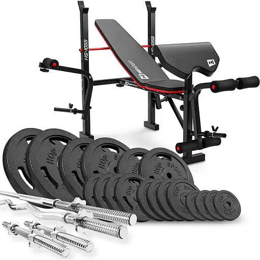 Набір Hop-Sport Strong 146кг з лавкою HS-1055