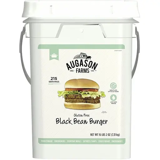 Фарш з чорної квасолі для котлет бургерів Augason Farms 215 порцій, 25 років термін зберігання