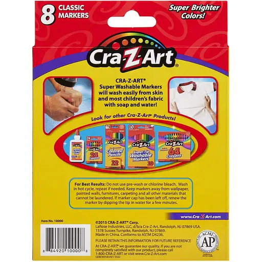 Маркеры Cra-Z-Art Super Washable легкосмываемые 8 шт. (10000CRA) - фото 2